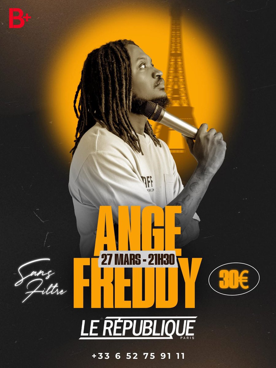 Prom_Ivoire's tweet photo. Hello Paris 🇫🇷
Ange Freddy vous donne Rdv ce 27 mars au Théâtre le République pour mon 1er spectacle en France.

Sortez massivement pour le soutenir 

La billeterie est ouverte, Prenez vos tickets ici : 

https://t.co/MYYMDkpRgy… https://t.co/GjKWo9UV86