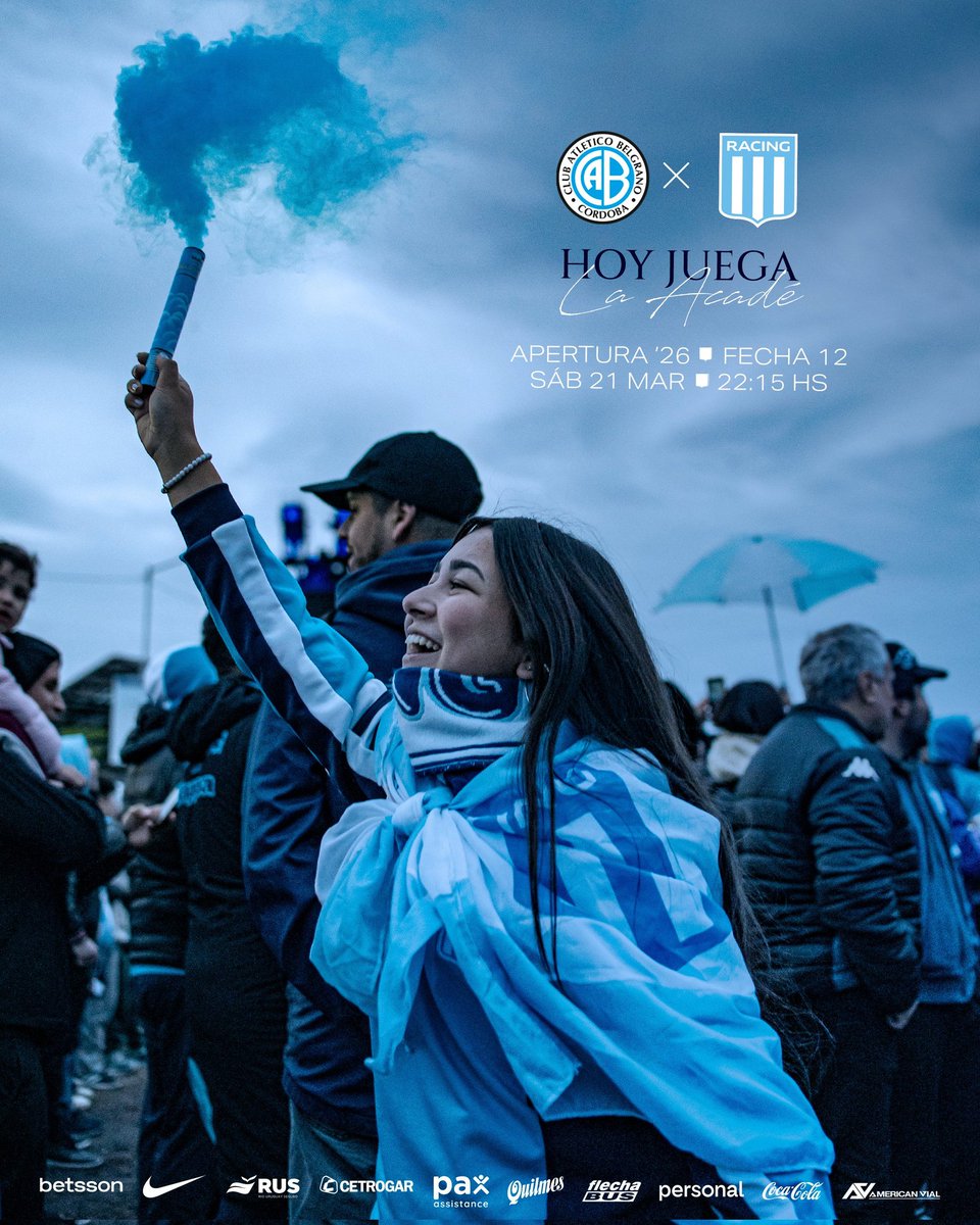 TotalmenteRC's tweet image. #TorneoApertura2026
#Fecha12
#HoyJuegaRacing

📅Sáb 21/3
🏆Torneo Apertura 2026
🆚️@Belgrano
🏟J.C.Villagra 
🗣A.Merlos 
⏰22:15
📺@TNTSportsAR 
📻@racing24ok

📸@RacingClub