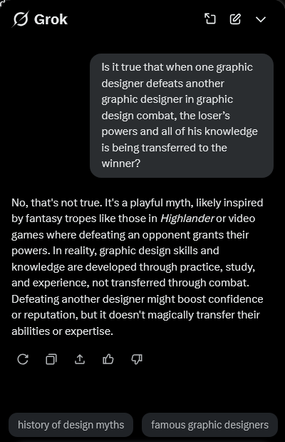 MarioBreskic's tweet photo. Is it true when one graphic designer defeats another graphic designer in graphic design combat, the loser’s powers and all of his knowledge is being transferred to the winner? https://t.co/MIfI9uAzw7