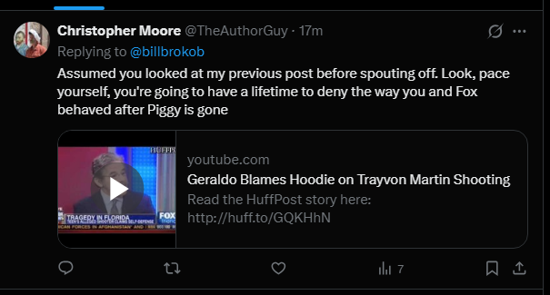This moron blocked me after accidentally admitting that his world view comes from Geraldo . Next level stupidity
