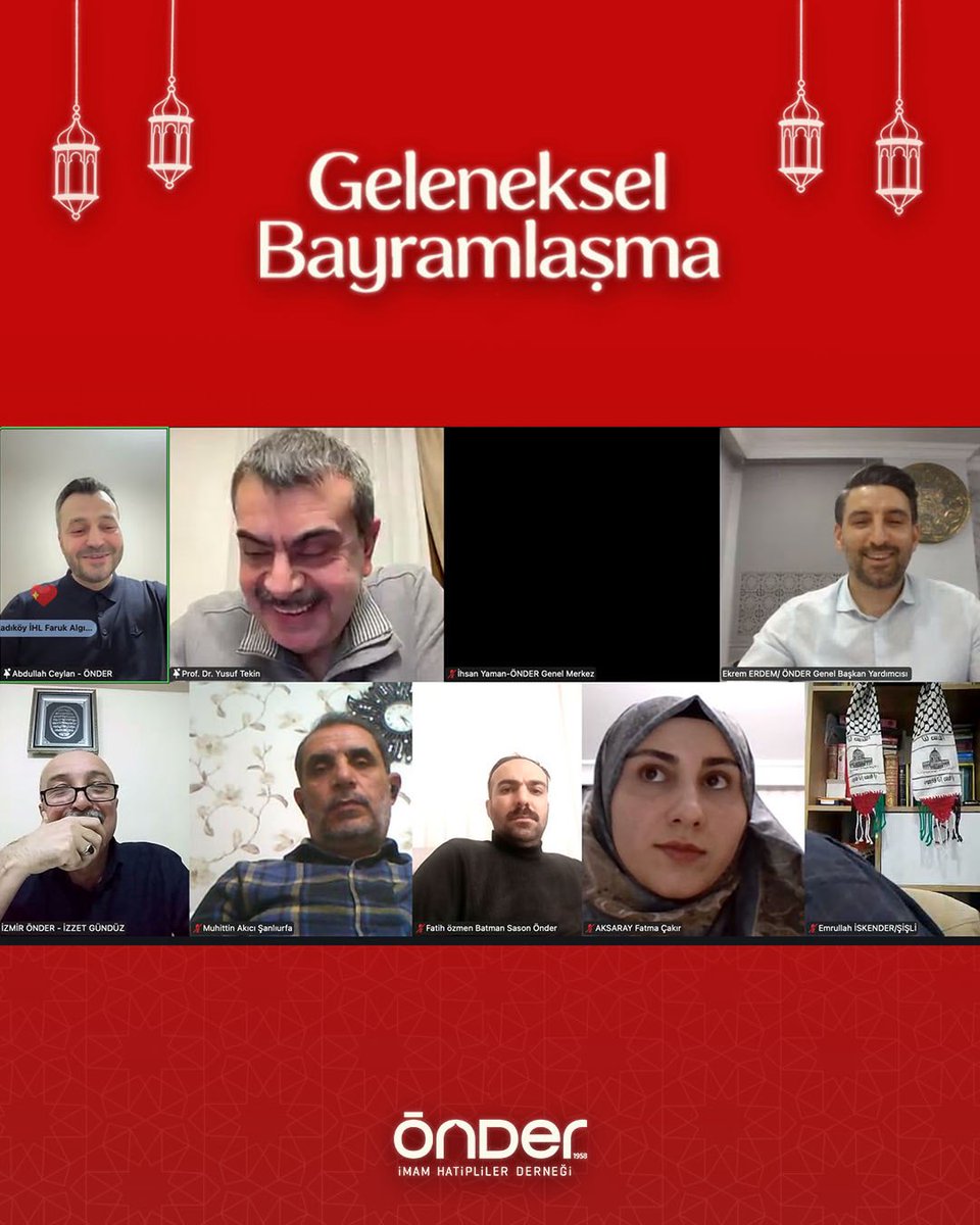 aceylantr's tweet photo. ÖNDER Geleneksel Bayramlaşma Programımızı, Milli Eğitim Bakanımız Sayın Prof. Dr. Yusuf Tekin Hocamızın teşrifleriyle, yönetim kurulu üyelerimiz, komisyonlarımız ile il ve ilçe dernek başkanlarımızın katılımıyla çevrimiçi olarak gerçekleştirdik.

Rabbim birliğimizi, beraberliğimizi ve muhabbetimizi daim eylesin 🤲
