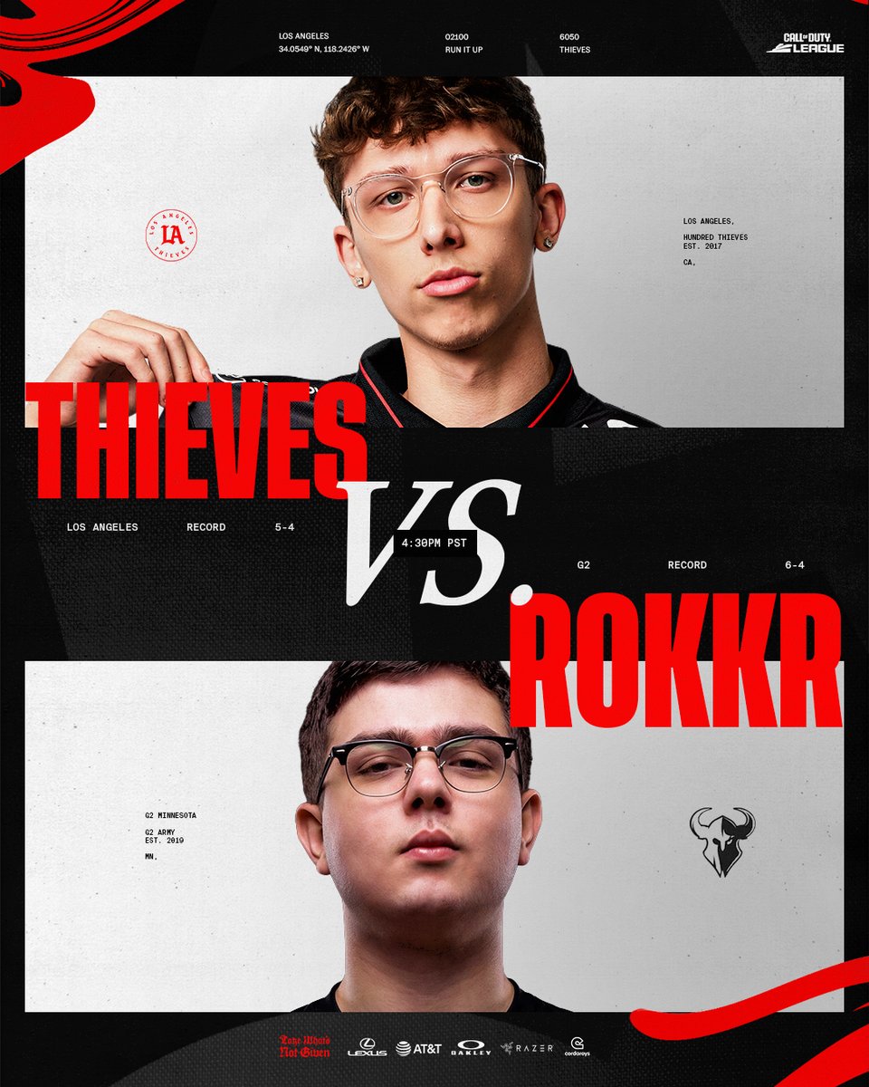 G2, you’re up

4:30PM PST. #LAThieves