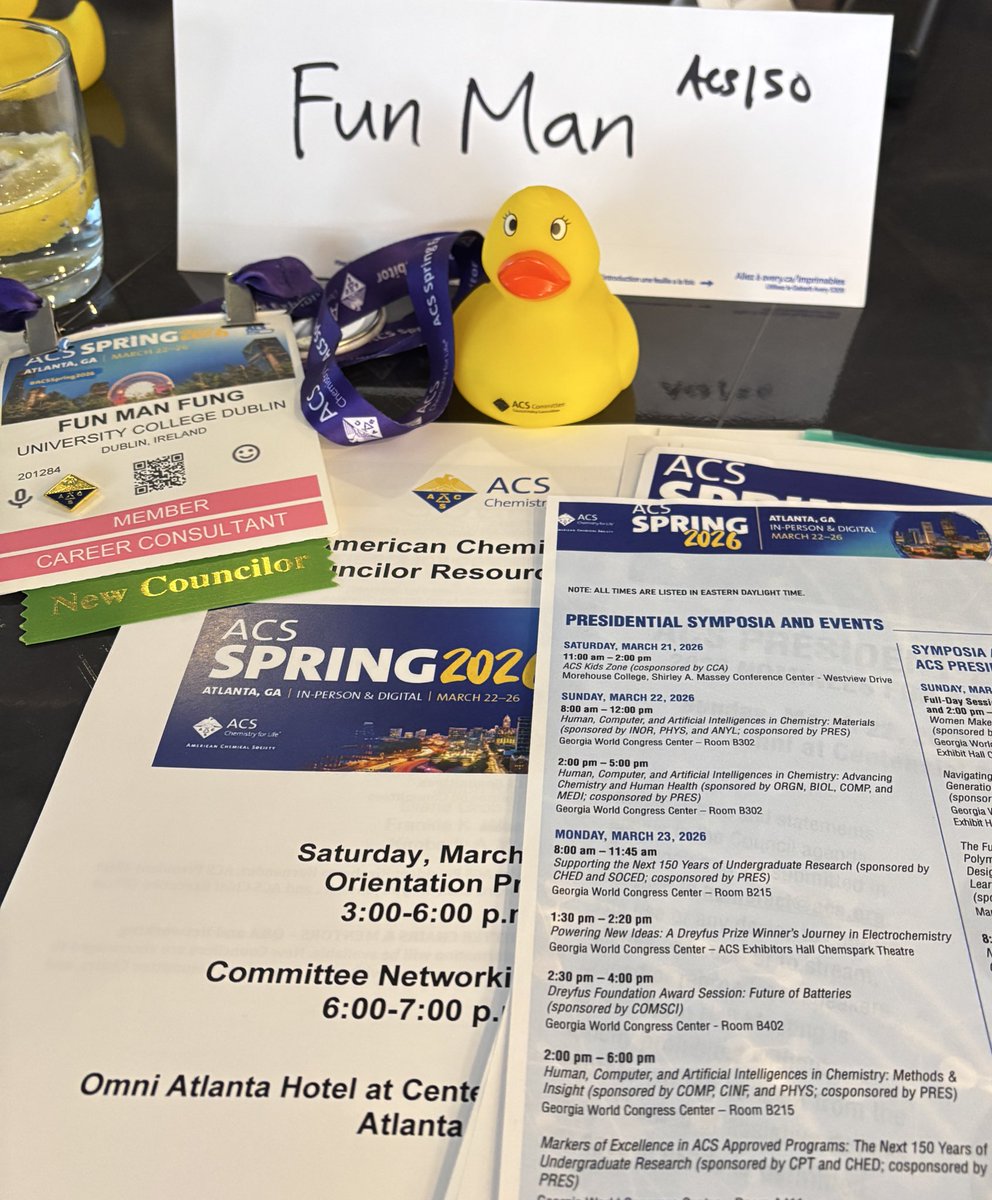 chemFunMan's tweet photo. Here in Atlanta #ACSSpring2026 Hit me up if you’re here! Support Science, trust scientists. New councillor orientation 🌟@AmerChemSociety @Johnny_W_Lee and I are speaking Sunday at 4pm. See you! https://t.co/CRKehzXGUQ