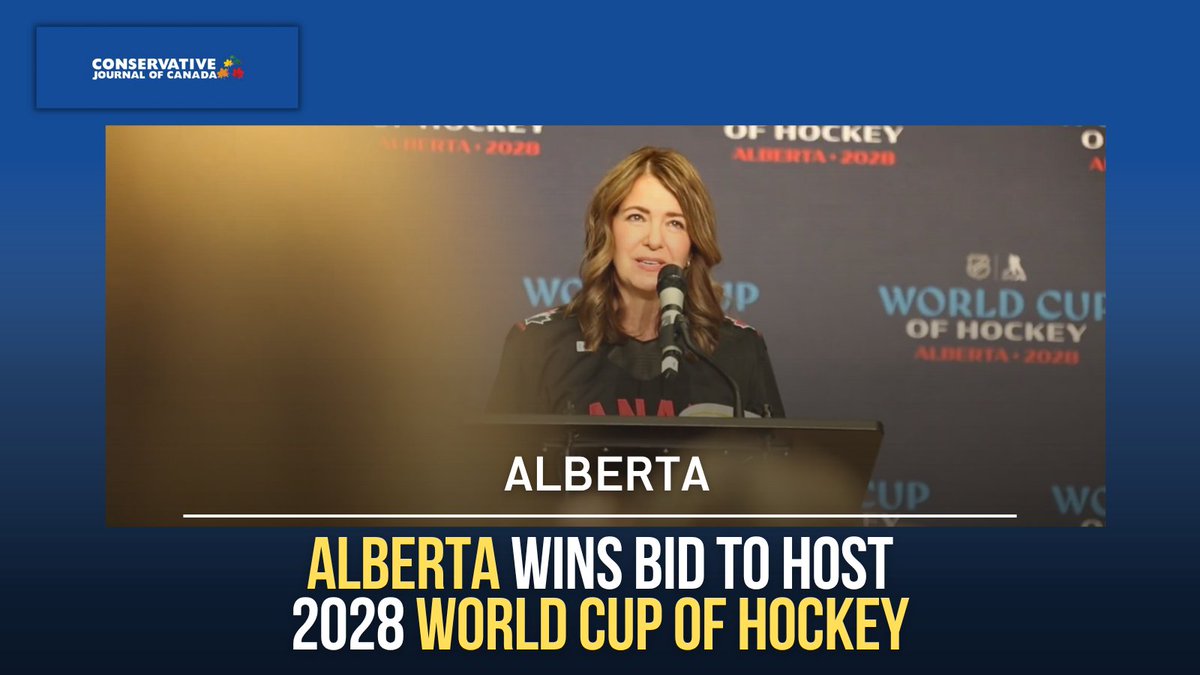 CJdotCA's tweet photo. .@ABDanielleSmith says provincial investment and support helped Alberta land the World Cup of Hockey 2028. #ABpoli

Read more: https://t.co/TxA2TK3IIb https://t.co/s73pw4R6GZ