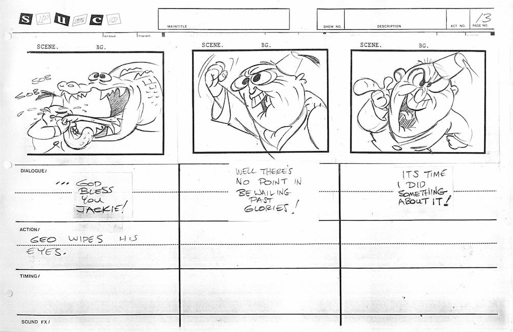 radiodormouse's tweet image. As an incomplete episode, Wilderness Adventure has no official storyboard credits, but historians believe it was mainly by John Kricfalusi &amp;amp; Jim Smith, as Smith’s style especially shines in George Liquor’s acting here. #AnimationHistory #RenAndStimpy