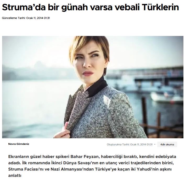 Kendisine Alatonlar tarafından Türkleri katliamcı gösteren “Struma faciası” kitabı yazdırıldı. Kitabın tanıtımları Nazlı Ilıcaklarla yaptırıldı. Şalom Gazetesi’nde köşe ayarlandı. FETÖ’nün Bugün TV’sinde sunucu yaptırıldı. Eh, şimdi “İrancılar” diye kriz geçirmesinin tam zamanı.