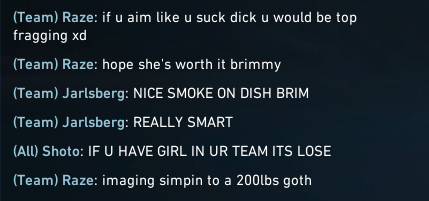 i really wanna use vc in val but this is what i get for it :) we were two rounds down and they start throwing and blame it on me lmao it's a joke