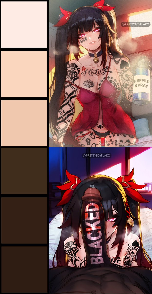Prettyb0yflako's tweet photo. Due to the ever growing epidemic of gross pink skinned cucks approching women wayyy out of their league~ new  cute charts have been made! Before approching consult the scale~ are you dark enough~?

#hsr #sparkle #BlackedEdit #blacked #blackedwaifus #qoshentai #snowbunny https://t.co/RlGQ3A7atu