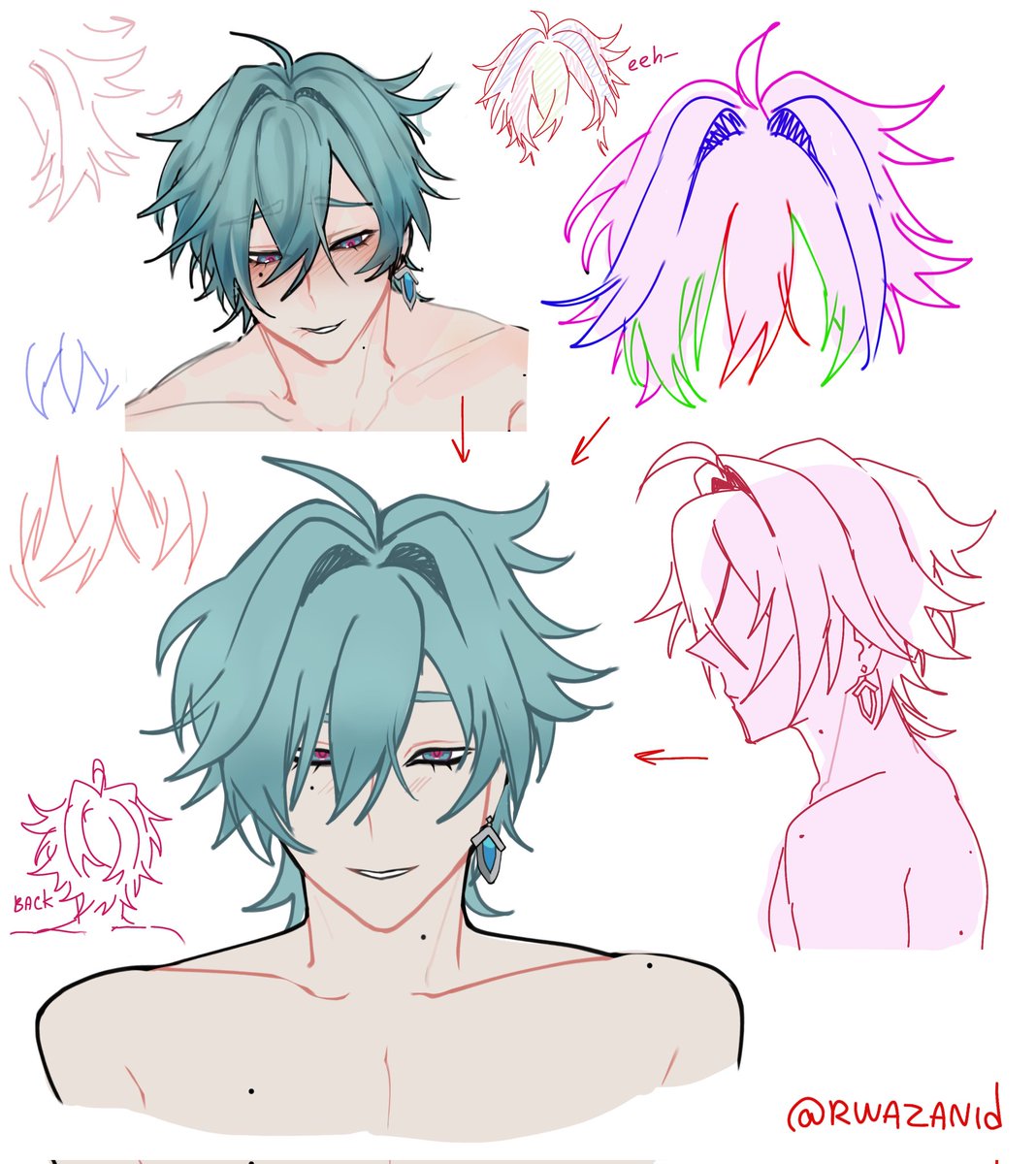 #lohen sketch hair training
