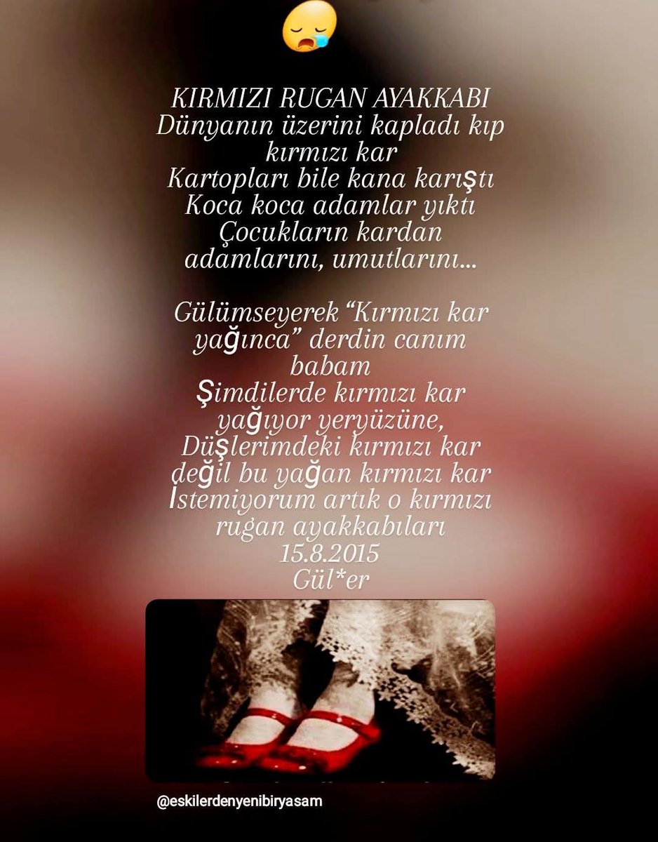 Dünya şiir gününde dünya çocukları ve şiirler ağlıyor. 
😪
#dünyaşiirgünü