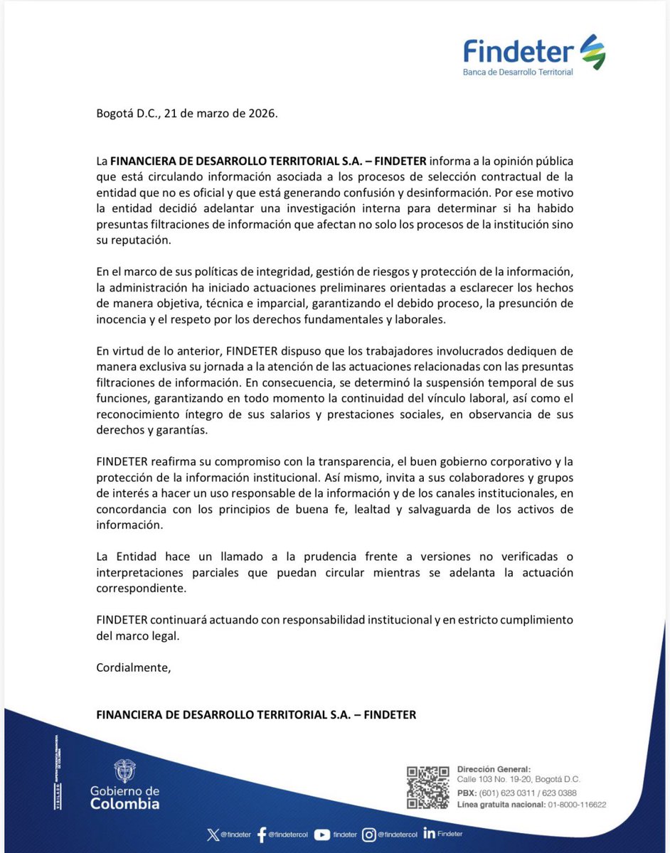 Findeter Colombia tweet media