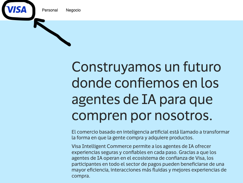 andraderangel's tweet photo. La página oficial de la franquicia "Visa" la de las tarjetas de crédito y debito, con la llegada de estos nuevos seres de INTELIGENCIA ARTIFICIAL llamados AGENTES IA. Ahora todo cambia para siempre !!!! #IA #inteligenciaartificial #AI https://t.co/RNq2CgXNy5