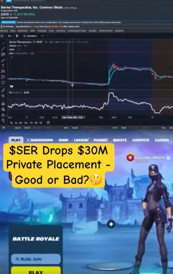 CoachNickMoney's tweet photo. $SER dropped a $30M Private Placement - Is this Good or Bad?
https://t.co/sCqyCGGl0w
🔥Get real time movers, news &amp; custom scanners for 1st 4 days at $9.99 →
https://t.co/JoD8NBznXk https://t.co/5i0NXvJLIq