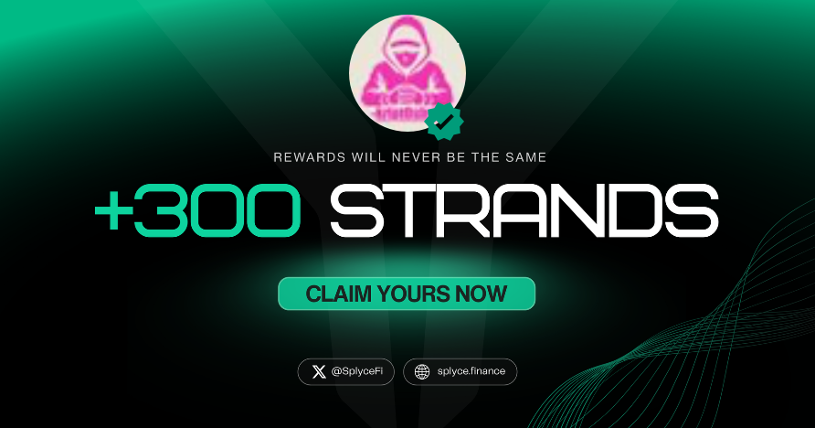 300 Strands claimed. 

Real-world yield is coming to Solana with <a href="/SplyceFi/">Splyce Finance</a> 

Feels good to be early.

Your turn: solana.splyce.finance/rewards?ref=1c…