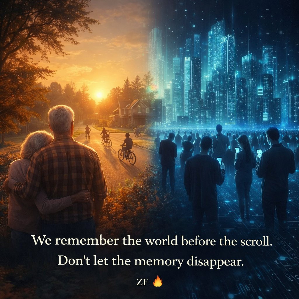 🔥 The Last Generation to Remember

Sometimes I think about this… and it hits me in a strange way.

Many of us alive today are the last people who remember what the world felt like before everything became digital. Before every thought, every meal, every opinion, every moment