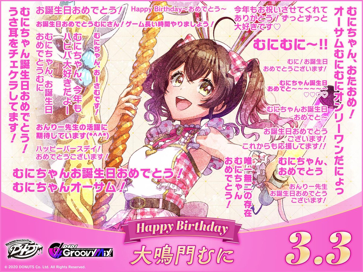 🎉3月3日 Happy Birthday むに🎂 グルミク内でみなさんからいただいた