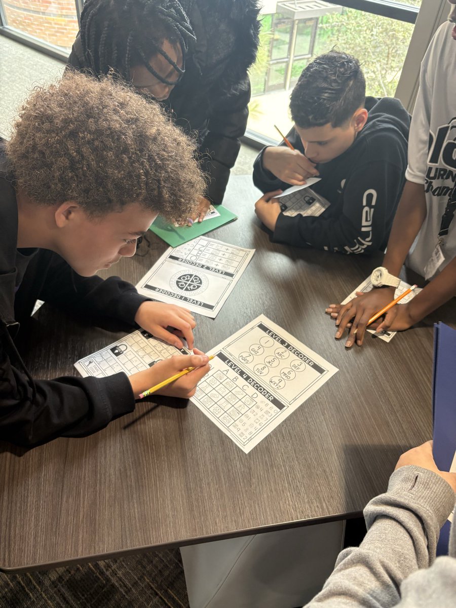 classwithmse's tweet photo. A peek inside from last week.. Not sure what was my favorite: decoding for the “escape room”, Analyzing Propaganda Posters or the challenges! (That decoding  really had them thinking 😅) https://t.co/0J56EHz5Yv