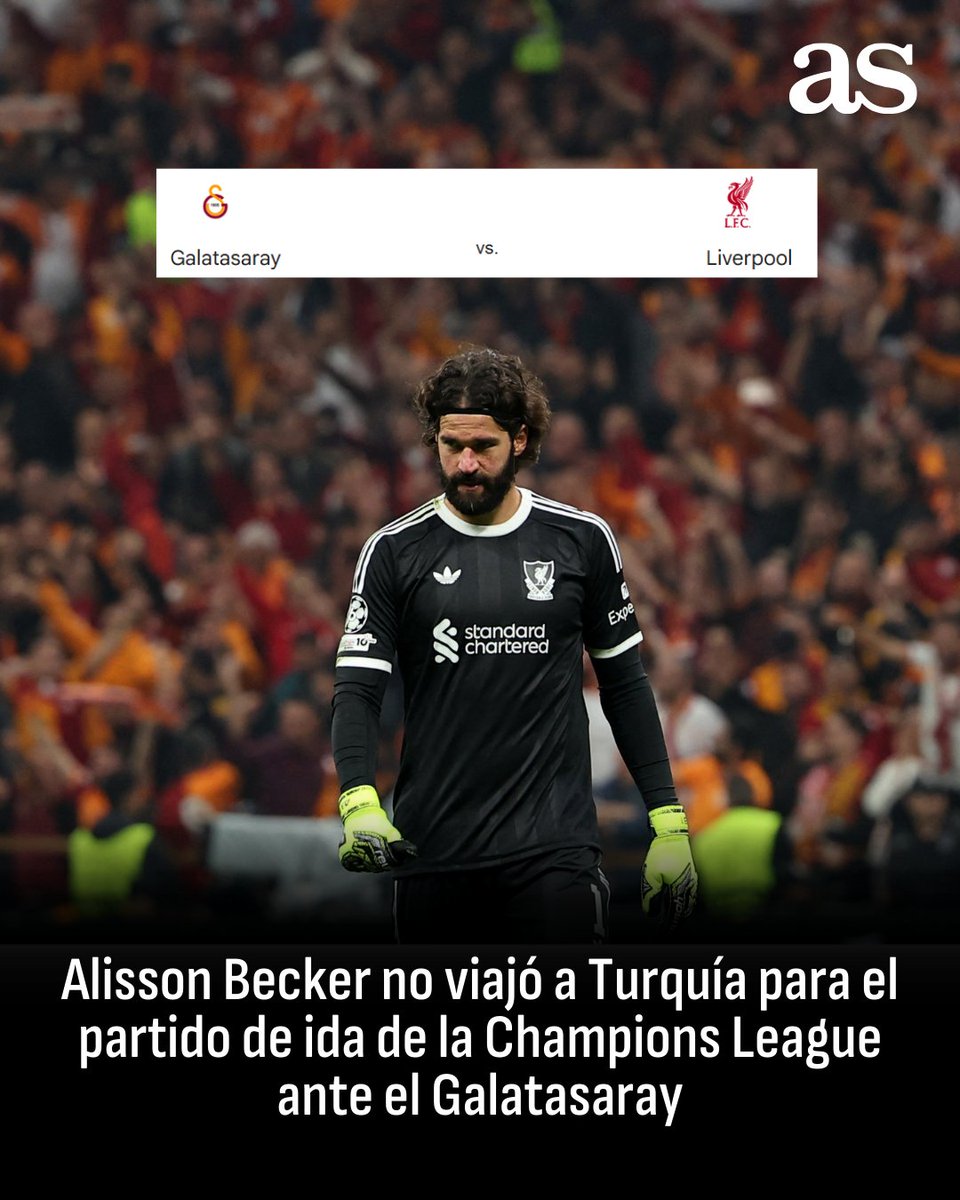 US_diarioas's tweet image. Dura baja para los Reds 😬🩼

Su arquero estrella se perderá del primer partido ante el conjunto turco por sentir dolor en el último entrenamiento en casa previo al viaje 👀⚽️

#AlissonBecker | #ChampionsLeague | #UCL | #Galatazaray | #LiverpoolFC