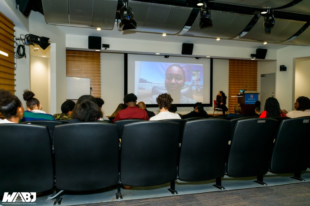 UJWDC's tweet photo. A big shout out to @americanu for hosting UJW and to Dean Marnel Nile Goins for her welcoming remarks. #UJW2026 #YoungJournalists #WABJ https://t.co/4AThrk5RWk