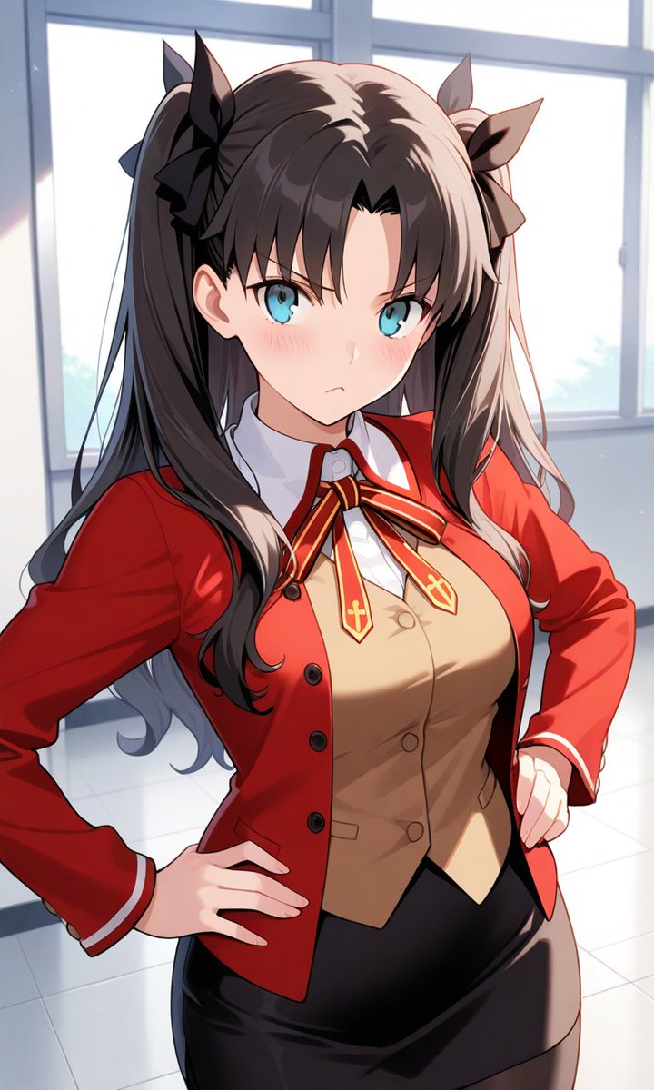SNoitra889's tweet image. Rin, con uniforme escolar, que parece esta de muy mal humor😅
Seguro es por Shido o por Issei

#ToshakaRin #遠坂凛 #FateSeries #AIart #AIイラスト