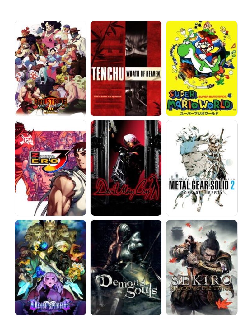 These are the 9 I keep replaying, studying and think about, out of the other games I love.

I love these games so much, as both a kid and as a game dev.

#私を構成する9つのゲーム #My9Games