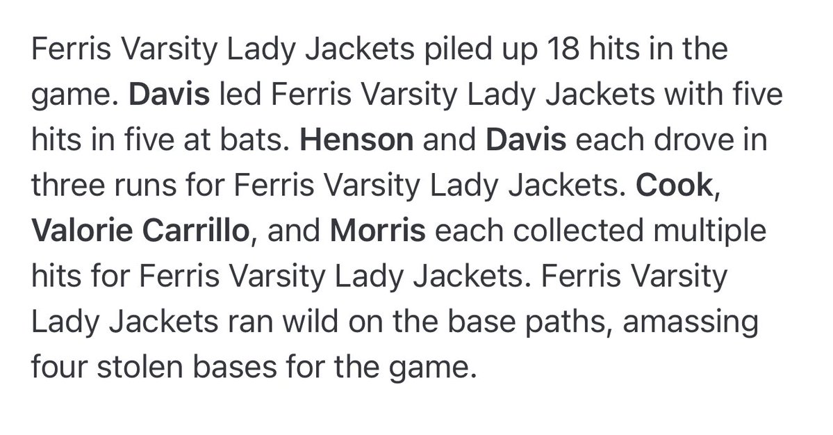 Ferris Softball tweet media