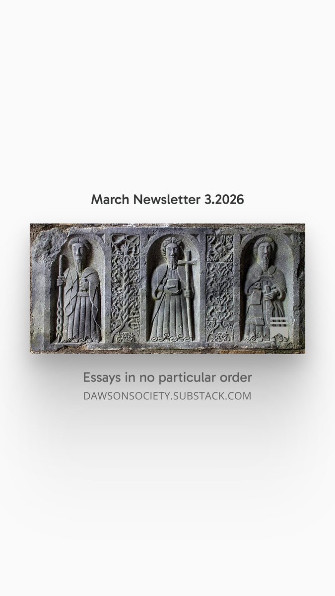 The Dawson Society publishes a monthly newsletteer "essays in no particular order"
We've just released the newsletter for March and is is a cracker. Go have a read, and be sure to subscribe.

dawsonsociety.substack.com/p/march-newsle…