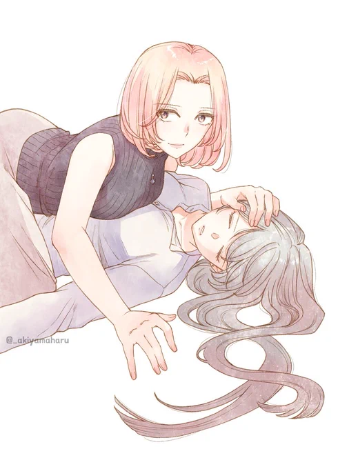 「私のブルーガーネット」3巻表紙の元絵です。 ウフフっていう表情と髪をうねうね描くのが楽しかったです ただいま1、2巻は半額セール中! 1巻は無料でまるごと読めます! 読んでほしいっ! amazon→
