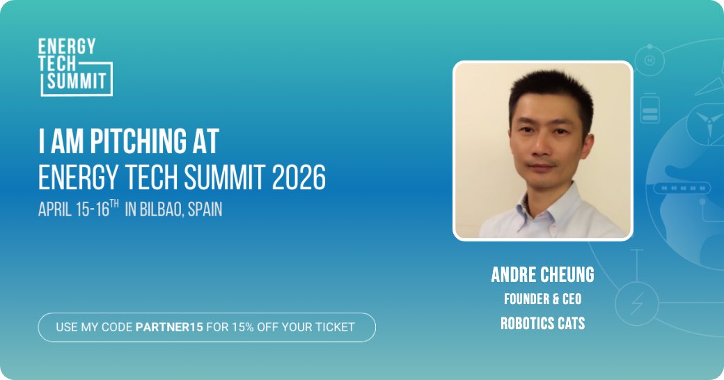 jiansuo's tweet photo. 🚀 Thrilled to announce: @roboticscats is a Top 10 Finalist in Energy Tech Challengers 2026 – Climate X Wild Card! 🏆

I'll pitch live at @EnergTechSummit in Bilbao, Spain (April 15-16)! https://t.co/jnNzeHX9DB