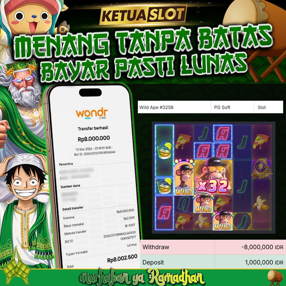 KetuaSlot's tweet photo. 🚨 INFO JACKPOT MEMBER! 🚨
Member KetuASlot sukses WD 8,000,000 dari game Wild Ape #3258 🐒🔥
Main sekarang, siapa tau kamu yang cuan berikutnya! 💰 https://t.co/Ssi88OKsdK