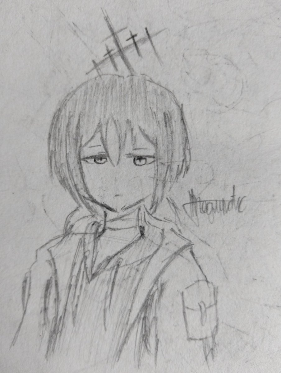 MeguNahtic's tweet photo. 3 days before I go for a research presentation
Got bored but I drew Misak https://t.co/5fYQmUd5ON