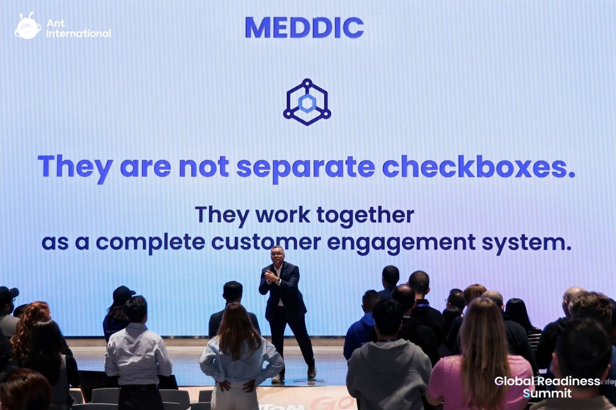 socoselling's tweet image. Many teams treat MEDDIC like a checklist. They ask too many questions just to finish a step. I recently told 200 reps in Hangzhou that MEDDIC is a customer management system. You use it to find gaps early so you can fix them or move on. 

#MEDDIC #Sales #SalesTraining
