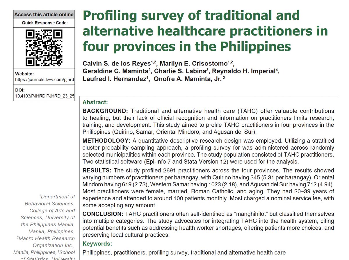 pjhrd's tweet photo. 𝐈𝐧 𝐏𝐉𝐇𝐑𝐃 𝟏𝐬𝐭 𝐈𝐬𝐬𝐮𝐞 𝟐𝟎𝟐𝟔!

Discover insights on TAHC practitioners and their role in Philippine health systems.

Scan the QR or read: https://t.co/DhnMH05Erp

@UPManilaOnline https://t.co/KaknuNc0q9