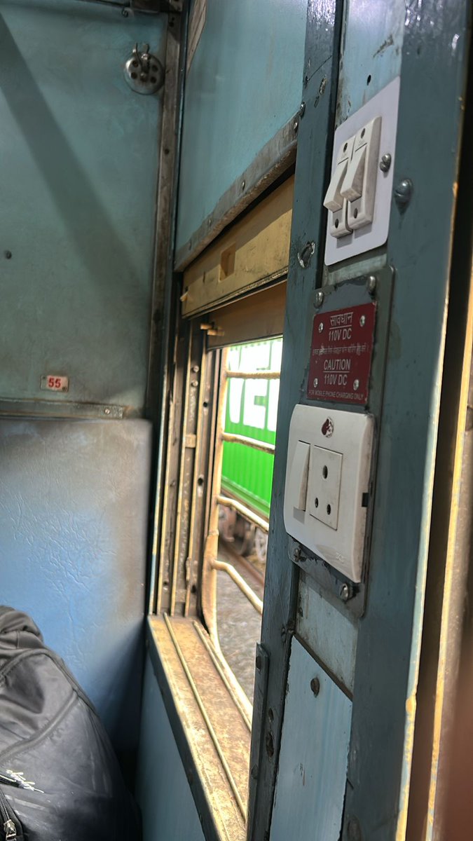 Shivam02467305's tweet photo. Train 59024 Valsad mumbai central passenger, The charging point is not working at coach D4 seats 55, 54, 53 &amp; 52. Kindly look into the issue and arrange repair.
@WesternRly
@drmbct https://t.co/JHZU1oT60A