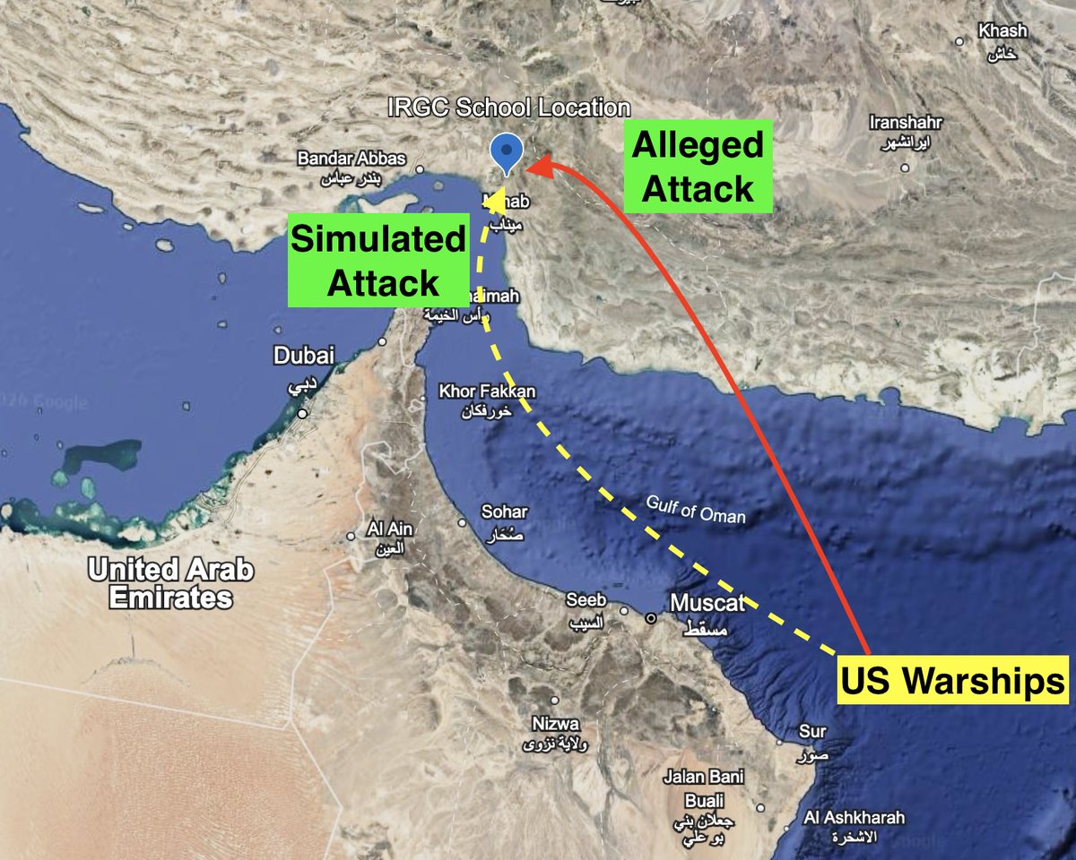 The Nail In The Coffin For Iran

Now it's confirmed, based on the direction of attack, there is a 0% chance the USA fired a Tomahawk Cruise Missile at the "school" that the IRGC claims killed 165 people. 

IMAGE 1
Even using Bellingcat's research, this stands up. According to