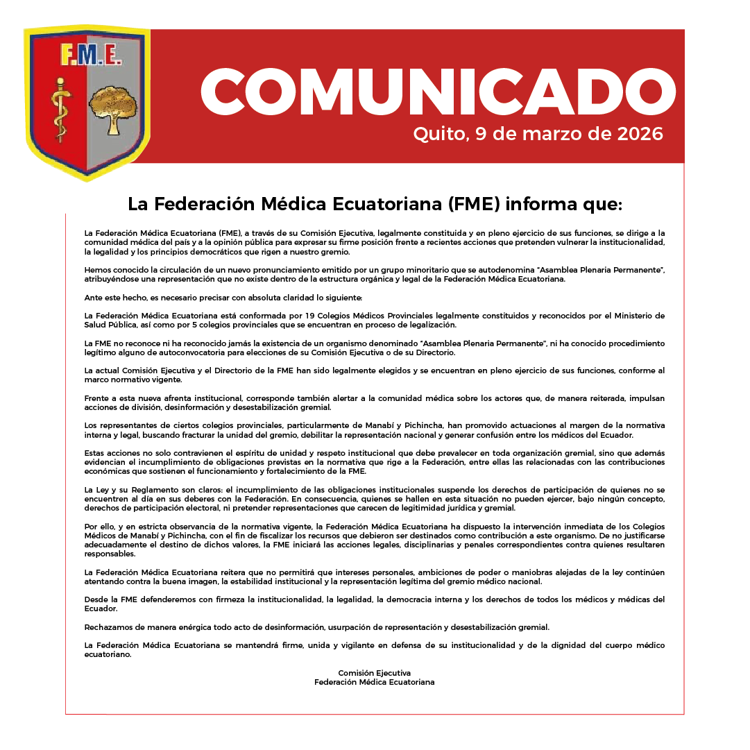 Federación Médica Ecuatoriana tweet media