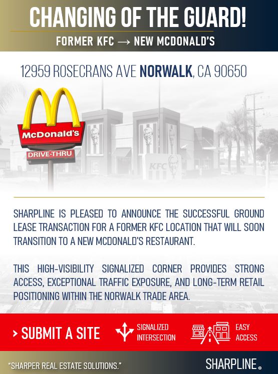 SharpLinecre's tweet photo. Another McDonald’s underway in Norwalk, CA.
Special thanks to Jamie Brooks for representing the landlord.

Sharper Real Estate Solutions.
#CRE #RetailRedevelopment #SharpLine https://t.co/9L0xtP1LYv
