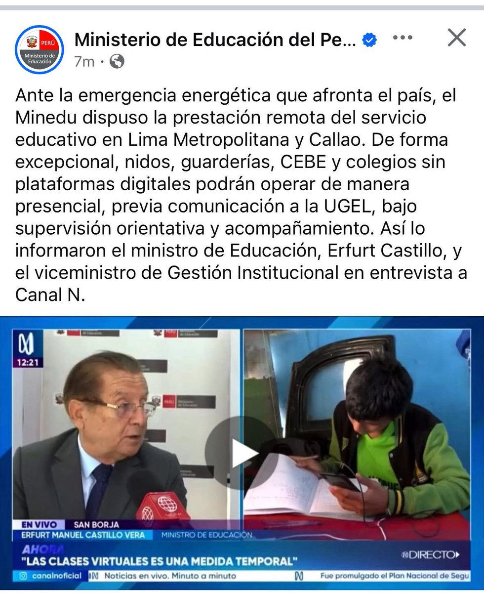 peruaclasesya's tweet photo. La educacion es un tema serio🚨

El @MineduPeru y la @pcmperu están generando enorme confusion y ansiedad a miles de familias y NNA

Se necesita claridad. Pueden o no abrir las IE?

@Latina_Noticias @ContraloriaPeru @Defensoria_Peru @congresoperu 

#todoabiertomenosloscolegios https://t.co/0H1IskWNyd