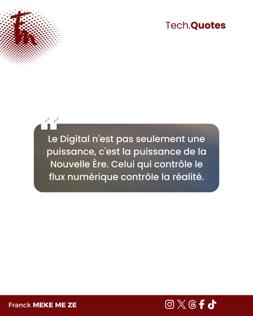 mekemeze's tweet photo. Le monde change plus vite que jamais.

Comprendre le digital aujourd’hui, c’est comprendre le pouvoir de demain.

#TechQuotes #DigitalEra #Innovation https://t.co/0s3ojZHkKZ