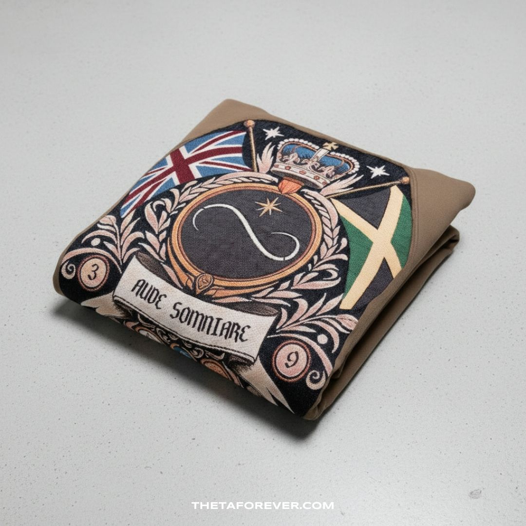 Every thread tells a story.
The Coat of Arms Tapestry Hoodie is a symbol of heritage, identity, and the battles we overcome.
Worn like armor. Held like legacy.
🛡️ Stand tall in style.
#ThetaForever #StreetwearRoyalty #CoatOfArms