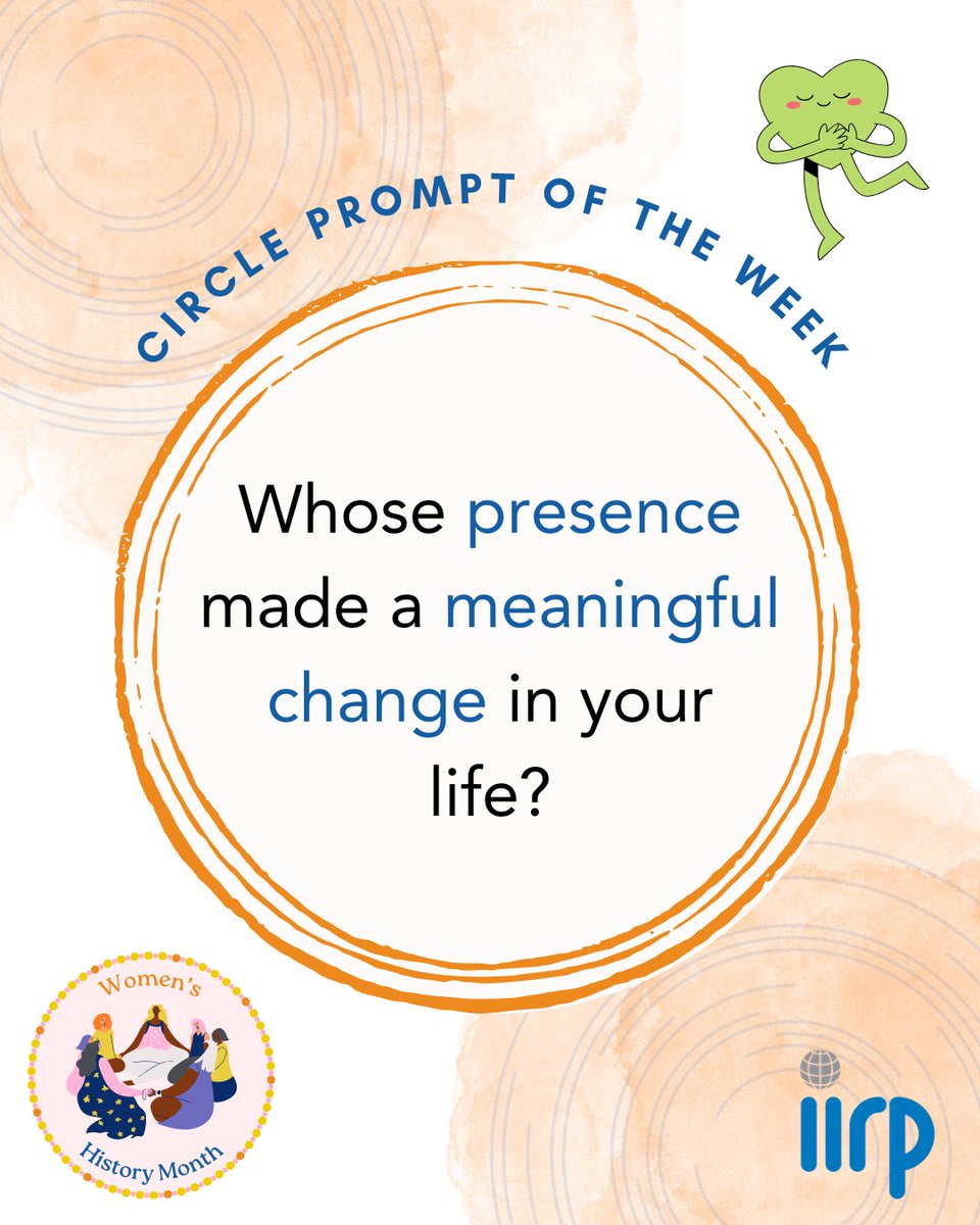 iirpgradschool's tweet image. 🎶 This weeks circle prompt, inspired by #WomensHistoryMonth, comes with a playlist for you to enjoy. Stream on Spotify now: bit.ly/4sv077t

#IIRP #RestorativePractices #BuildingCommunity #Women #Spotify #WHM #FemaleArtists #Music #WHM26