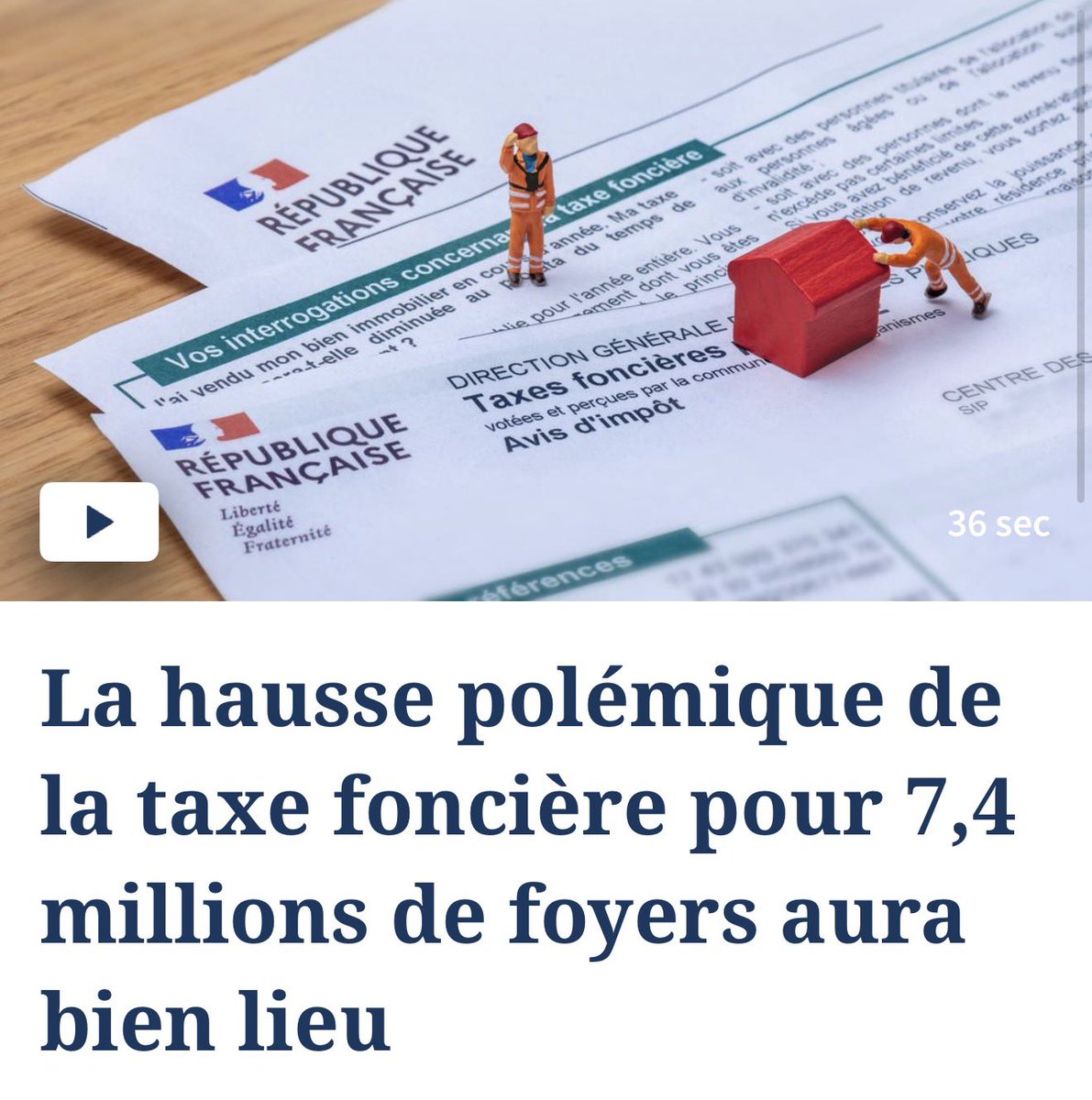 🔴 Le gouvernement a menti. Alors qu’il s’était engagé à ne pas augmenter la taxe foncière, il vient de décider, sans l’aval du Parlement, une hausse qui concernera 7,5 millions de foyers.

#immobilier #logement 
immobilier.lefigaro.fr/article/la-hau…