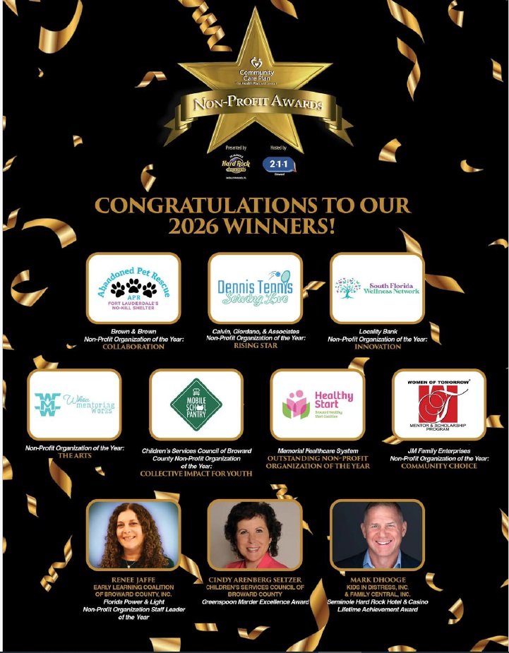 211Broward's tweet photo. Nearly 500 nonprofit leaders, partners, and supporters gathered at the 15th Annual Community Care Plan Non-Profit Awards at the Seminole Hard Rock Hotel & Casino to celebrate the organizations and leaders strengthening Broward County.
We are proud to recognize the remarkable winners whose leadership, innovation, and dedication continue to make a meaningful difference in our community.
Thank you to our nominees, sponsors, volunteers, and attendees who helped make this celebration possible!

#211Broward #CCPNonProfitAwards #BrowardCounty #CommunityImpact #Philanthropy 🎉💙