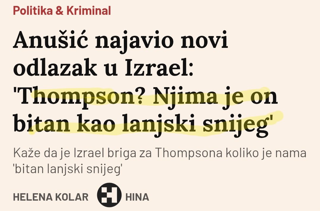 Pa naravno da im je bitan ko i snijeg prije 10 godina. Ali možda bi im trebali bit bitni poneki pjesmuljci. Mada, kako su krenuli ni to im sigurno ne bi više smetalo.