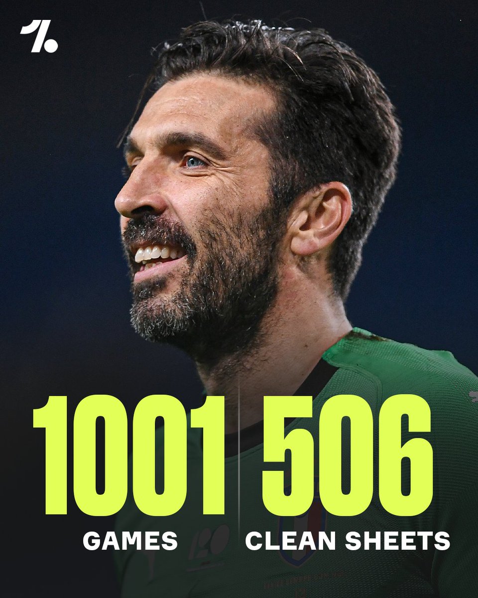 OneFootball's tweet photo. A reminder that Gianluigi Buffon might b the only goalkeeper in history with over 500 professional clean sheets 🤯🧤

📊 via Transfermarkt https://t.co/TDVH7NZdyj
