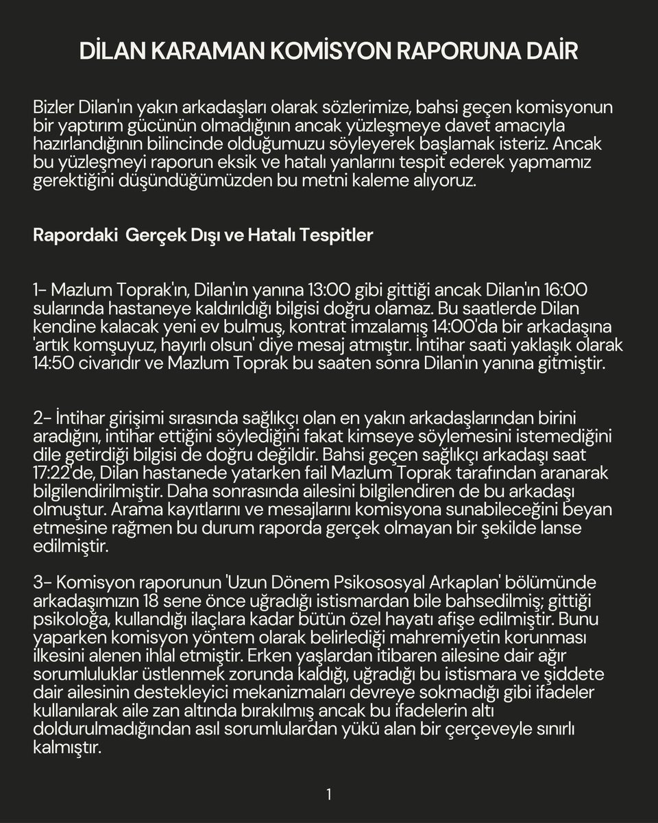 sb_kareusak's tweet photo. Dilan'ın intihara sürüklenme süreciyle ilgili komisyon raporuna dair 👇🏾
#DilanKaramanaNeOldu https://t.co/JiV2g1yEQZ