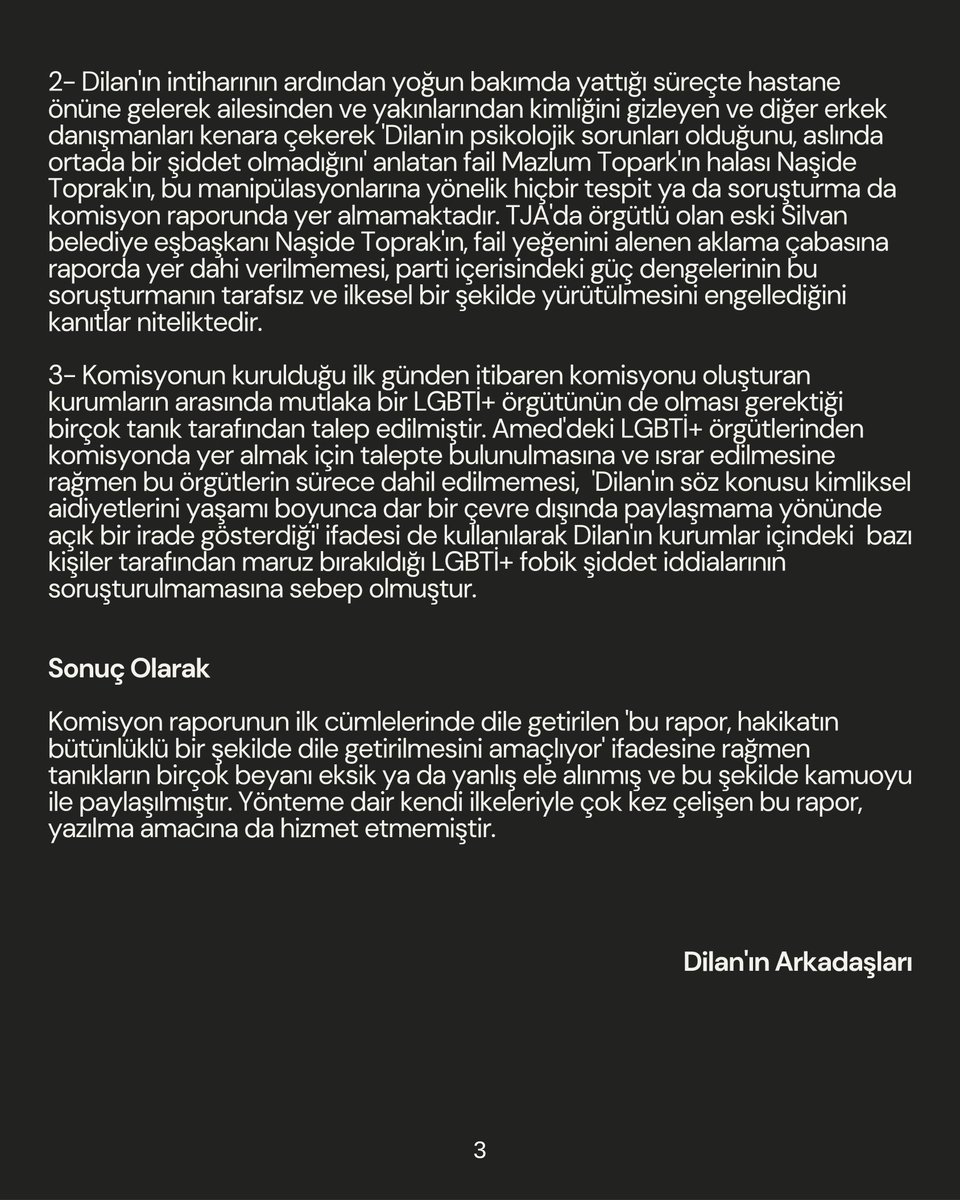 sb_kareusak's tweet photo. Dilan'ın intihara sürüklenme süreciyle ilgili komisyon raporuna dair 👇🏾
#DilanKaramanaNeOldu https://t.co/JiV2g1yEQZ
