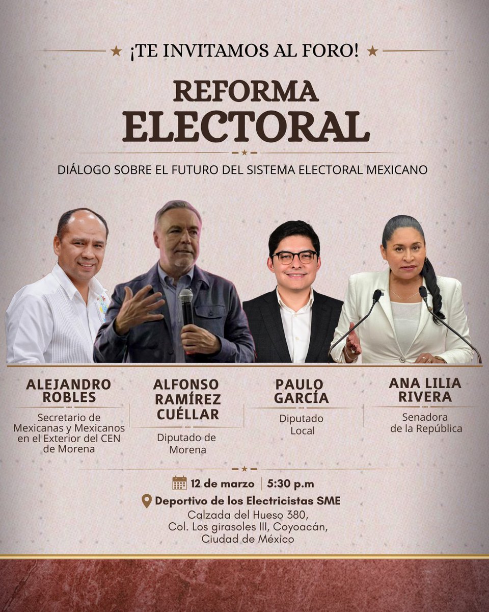 alejandrorobmx's tweet photo. Reforma electoral | @aramirezcuellar @AnaLiliaRivra @Paulogarciag https://t.co/E7m4ir1EWP