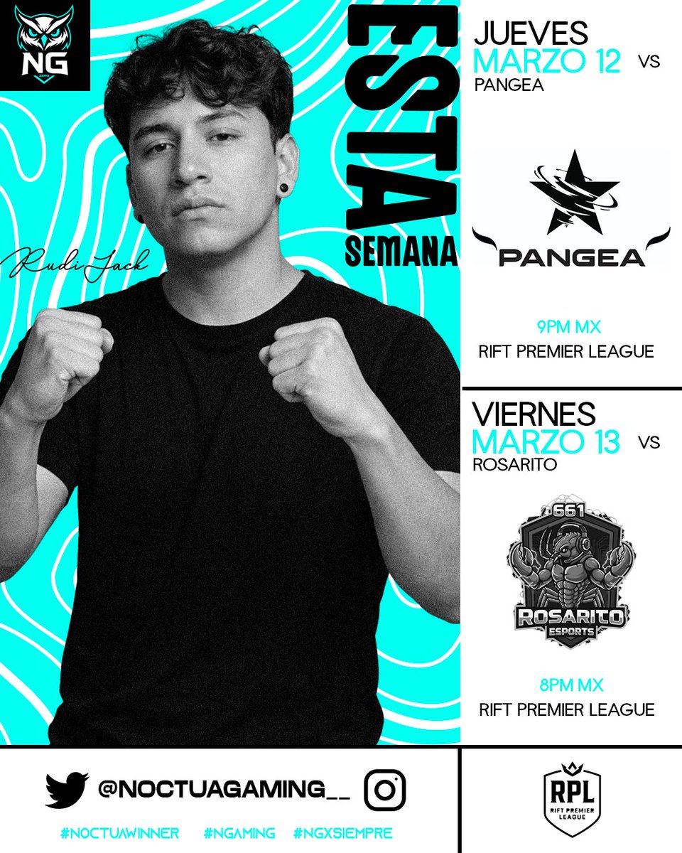 noctuagaming__'s tweet photo. #CALENDARIOSEMANAL

Para nuestra otra escuadra, también tienen grandes juegos como inicio de Jornadas en la #riftpremierleague 👀 las cuales son:

Jueves 9pm MX
#pangea

Viernes 8pm MX
@Rosarito661e

Esperemos ver el progreso de nuestra escuadra 💪🏼

#NoctuaWin #NGaming https://t.co/3qPfbGbu38