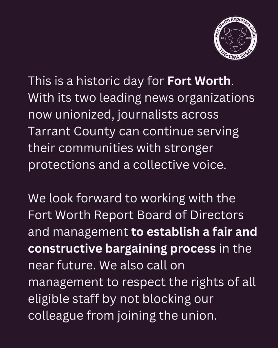 Fort Worth Reporters Guild tweet media